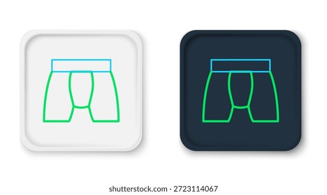 Icono de calzoncillos de línea de hombres aislado sobre fondo blanco. Ropa interior de hombre. Concepto de contorno colorido. Vector