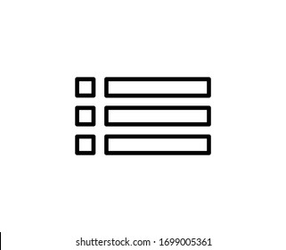 Line Menu icon isolated on white background. Outline symbol for website design, mobile application, ui. Menu pictogram. Vector illustration, editorial stroke. Eps10