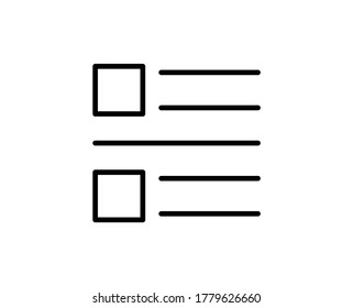 Line Menu icon isolated on white background. Outline symbol for website design, mobile application, ui. Menu pictogram. Vector illustration, editorial stroke. Eps10