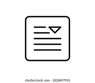 Icono de menú de línea aislado en fondo blanco. Símbolo de esquema para diseño de sitio web, aplicación móvil, ui. Pictograma de menú. Ilustración vectorial, golpe editorial. Eps10