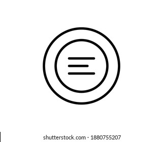 Icono de menú de línea aislado en fondo blanco. Símbolo de esquema para diseño de sitio web, aplicación móvil, ui. Pictograma de menú. Ilustración vectorial, golpe editorial. Eps10