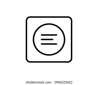 Line Menu icon isolated on white background. Outline symbol for website design, mobile application, ui. Menu pictogram. Vector illustration, editorial stroke. Eps10