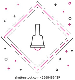 Line Merry Christmas ringing bell icon isolated on white background. Alarm symbol, service bell, handbell sign, notification. Colorful outline concept. Vector