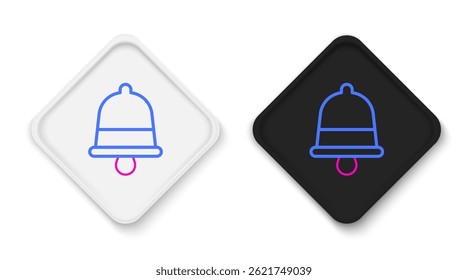 Line Merry Christmas ringing bell icon isolated on white background. Alarm symbol, service bell, handbell sign, notification. Colorful outline concept. Vector
