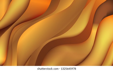 Line mesh abstract brown, orange and white background. pattern brown, yellow. Liquid wave, wavy folds or elegant wallpaper design of vector decoration element.