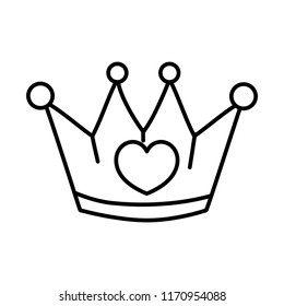 line metal crown object with heart design