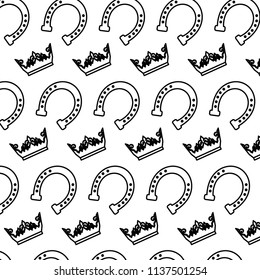 line metal horse and luxury crown background