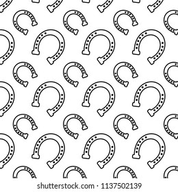 line metal horseshoe luck symbol background
