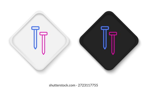 Línea icono de clavos metálicos aislados sobre fondo blanco. Concepto de contorno colorido. Vector