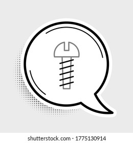 Line Metallic screw icon isolated on grey background. Colorful outline concept. Vector