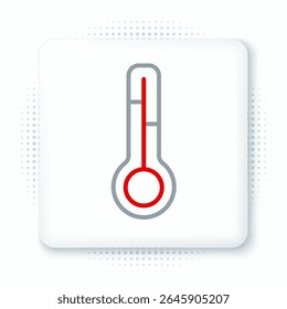 Line Meteorology thermometer measuring icon isolated on white background. Thermometer equipment showing hot or cold weather. Colorful outline concept. Vector