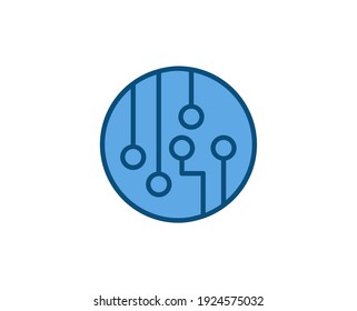 Icono de microchip de línea aislado en fondo blanco. Símbolo de esquema para diseño de sitio web, aplicación móvil, ui. Pictograma electrónico. Ilustración vectorial, с editorial k. 