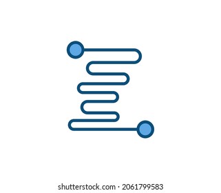 Line Microchip icon isolated on white background. Outline symbol for website design, mobile application, ui. Electronics pictogram. Vector illustration, editorial stroсk. 