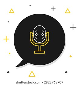 Line Microphone icon isolated on white background. On air radio mic microphone. Speaker sign. Colorful outline concept. Vector