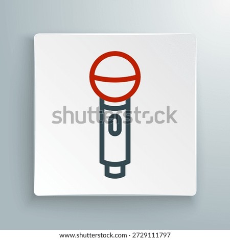Line Microphone icon isolated on white background. On air radio mic microphone. Speaker sign. Colorful outline concept. Vector