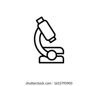 Line Microscope icon isolated on white background. Outline symbol for website design, mobile application, ui. Microscope pictogram. Vector illustration, ediMicroscope stroke. Eps10