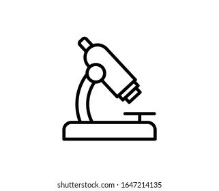 Icono de Microscopio de línea aislado en fondo blanco. Símbolo de esquema para diseño de sitio web, aplicación móvil, ui. Pictograma del microscopio. Ilustración vectorial, trazo ediMicroscopio. Eps10