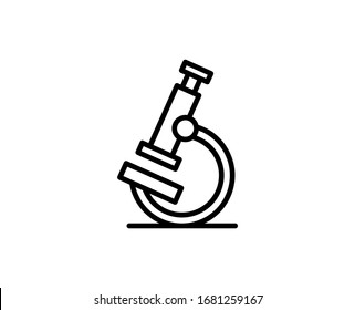 Line Microscope icon isolated on white background. Outline symbol for website design, mobile application, ui. Microscope pictogram. Vector illustration, ediMicroscope stroke. Eps10