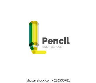 Line minimal design logo, business icon pencil