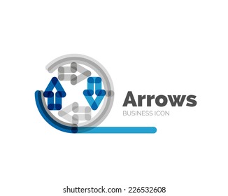 Line minimal design logo, business icon - arrows