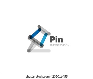 Logo de diseño mínimo de línea, pin de icono comercial