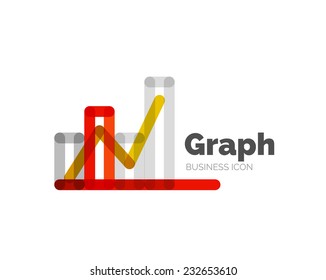 Line minimal design logo, business icon graph