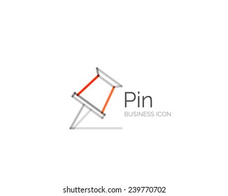 Line minimal design logo, business icon pin