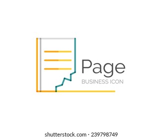 Line minimal design logo, business icon page