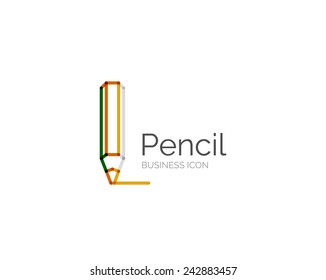 Logotipo de design mínimo da linha, lápis ícone de negócios