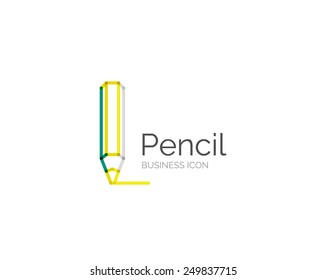 Line minimal design logo, business icon pencil