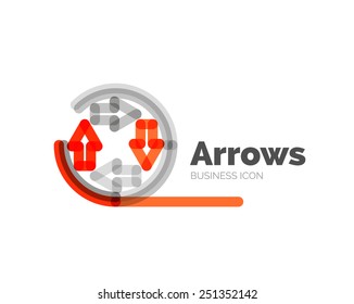 Line minimal design logo, business icon - arrows