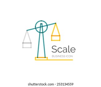 Line minimal design logo, business icon scale