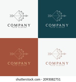 la línea es una plantilla mínima de logotipo multipropósito con símbolo