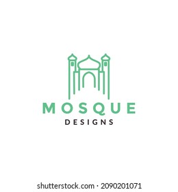 line minimalist dome with mosque logo symbol icon vector graphic design illustration idea creative 