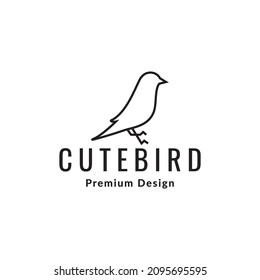 line minimalist little bird logo design vector graphic symbol icon sign illustration creative idea
