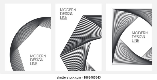 line minimalistic abstract poster design geometric. vector design graphics background with straight and swirling lines. graphic elements for flyer illustration background, cover, card, booklet, poster