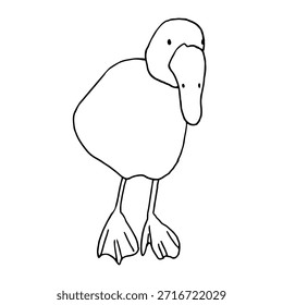 Linie minimalistische Gans Vektorgrafik. Einfache, saubere Formen, moderner Designstil. Geeignet für Bauernthemen, Landwirtschaft, Landschaft, Lebensmittelmarken, Verpackungen, Etiketten, Kinderbücher