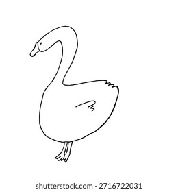 Linie minimalistische Gans Vektorgrafik. Einfache, saubere Formen, moderner Designstil. Geeignet für Bauernthemen, Landwirtschaft, Landschaft, Lebensmittelmarken, Verpackungen, Etiketten, Kinderbücher
