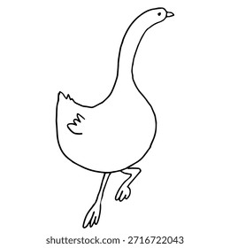 Linie minimalistische Gans Vektorgrafik. Einfache, saubere Formen, moderner Designstil. Geeignet für Bauernthemen, Landwirtschaft, Landschaft, Lebensmittelmarken, Verpackungen, Etiketten, Kinderbücher