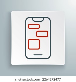 Line Mobile 24 hours support icon isolated on white background. All-day customer support call-center. Full time call services. Colorful outline concept. Vector