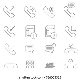 line of mobile calling and message on smartphone