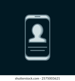 Line Mobile with resume icon isolated on black background. CV application. Searching professional staff. Analyzing personnel resume. Flat filled outline style with shadow. Vector