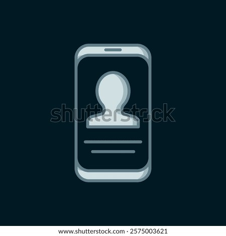 Line Mobile with resume icon isolated on black background. CV application. Searching professional staff. Analyzing personnel resume. Flat filled outline style with shadow. Vector