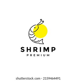 line modern abstract shrimp logo design, vector graphic symbol icon illustration creative idea