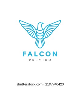 line modern fly falcon logo design