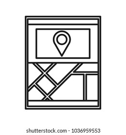 line modern gps map with location symbol