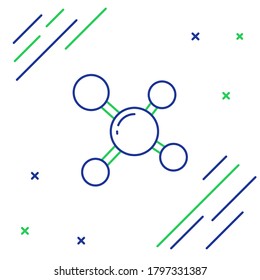 Line Molecule icon isolated on white background. Structure of molecules in chemistry, science teachers innovative educational poster. Colorful outline concept. Vector
