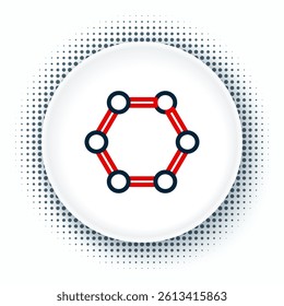 Line Molecule icon isolated on white background. Structure of molecules in chemistry, science teachers innovative educational poster. Colorful outline concept. Vector