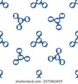 Line Molecule icon isolated seamless pattern on white background. Structure of molecules in chemistry, science teachers innovative educational poster. Colorful outline concept. Vector