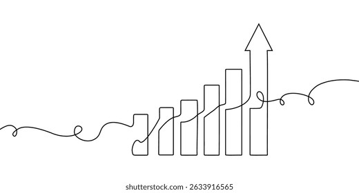 Line money one continuous finance art graph financial icon coin single. Growth one line money chart sketch cash concept hand investment business arrow vector drawing bank doodle background lineart bag